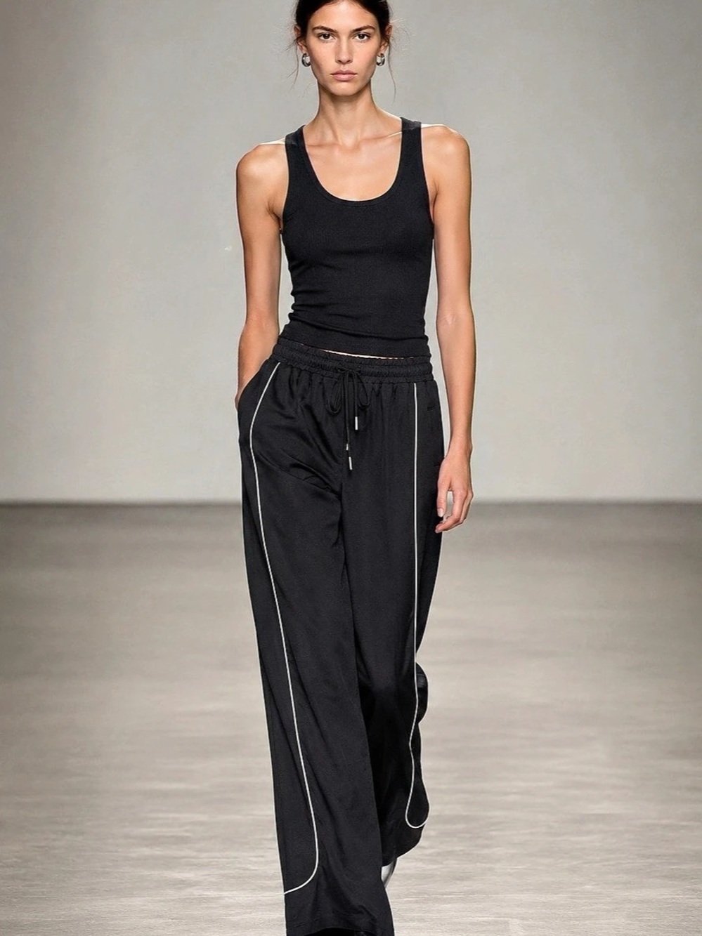 Alexander Wang Reflective Piping Mid-Rise Track Pant Black XS